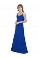 Acheter Bleu roi Trapèze Mousseline Longue Robes demoiselle d'honneur