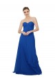 Acheter Bleu roi Trapèze Sans bretelle Mousseline Longue Robes demoiselle d'honneur