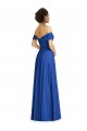 Acheter Bleu roi Trapèze Épaule Dénudée Mousseline Longue Robes demoiselle d'honneur