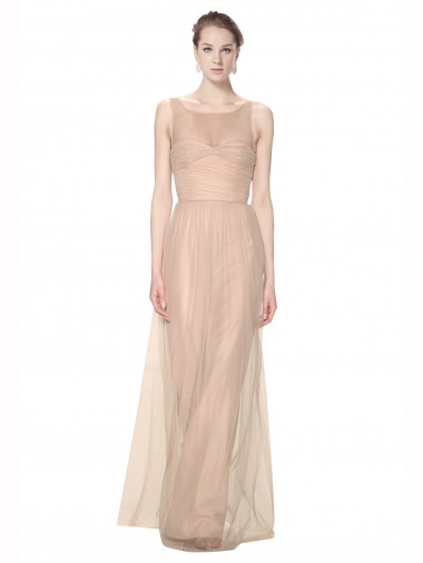 Acheter Blush 95 Fourreau Illusion Tulle Longue Robes demoiselle d'honneur