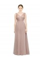 Acheter Blush Trapèze Col V Tulle Longue Robes demoiselle d'honneur