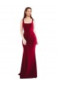 Acheter Bordeaux 10 Sirène Col Carré Crêpe Stretch Longue Formelles Robes demoiselle d'honneur / Robes de soirée / Robes de bal