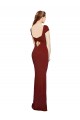 Acheter Bordeaux 10 Sirène Col rond Crêpe Stretch Longue Formelles Robes demoiselle d'honneur / Robes de soirée / Robes de bal