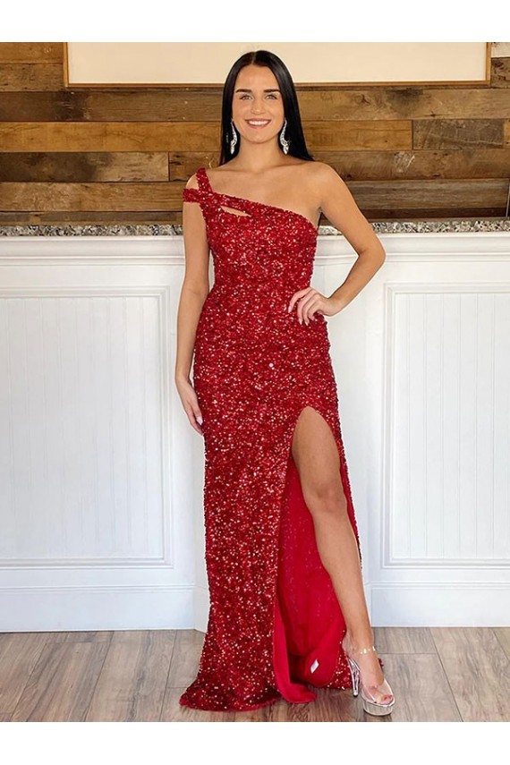 Acheter Bordeaux Fourreau Balayage train Paillettes Velours Longue Robes de bal