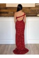 Acheter Bordeaux Fourreau Balayage train Paillettes Velours Longue Robes de bal