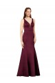 Acheter Bordeaux Fourreau Col V Satiné Longue Formelles Robes demoiselle d'honneur / Robes de soirée / Robes de bal