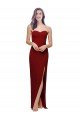 Acheter Bordeaux Fourreau Crêpe Stretch Longue Formelles Robes demoiselle d'honneur / Robes de soirée / Robes de bal