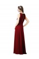 Acheter Bordeaux Fourreau Licou Mousseline Longue Robes demoiselle d'honneur