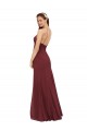 Acheter Bordeaux Fourreau Licou Mousseline Longue Robes demoiselle d'honneur