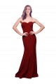 Acheter Bordeaux Fourreau Sans bretelle Crêpe Stretch Longue Formelles Robes demoiselle d'honneur / Robes de soirée / Robes de bal