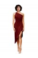 Acheter Bordeaux Fourreau midi Satiné Stretch Courte Robes demoiselle d'honneur / Robes de soirée / Robes de cocktail