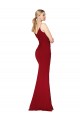 Acheter Bordeaux Sirène Col Haut Bretelles spaghetti Crêpe Stretch Longue Formelles Robes demoiselle d'honneur / Robes de soirée / Robes de bal
