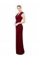 Acheter Bordeaux Sirène Col V Mousseline Longue Robes demoiselle d'honneur / Robes de bal