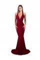 Acheter Bordeaux Sirène Licou Col V Spandex Longue Formelles Robes demoiselle d'honneur / Robes de soirée / Robes de bal