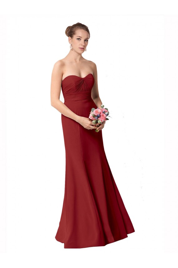 Acheter Bordeaux Sirène Mousseline Longue Robes demoiselle d'honneur