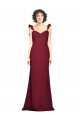 Acheter Bordeaux Sirène Sans bretelle Crêpe Stretch Longue Robes demoiselle d'honneur / Robes de bal