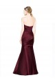 Acheter Bordeaux Sirène Satiné Longue Formelles Robes demoiselle d'honneur / Robes de soirée / Robes de bal