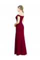 Acheter Bordeaux Sirène Épaule Dénudée Mousseline Longue Robes demoiselle d'honneur / Robes de bal