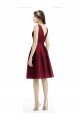Acheter Bordeaux Trapèze Bateau Satiné Courte Robes demoiselle d'honneur / Robes de cocktail