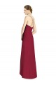 Acheter Bordeaux Trapèze Bretelles spaghetti Col V Mousseline Longue Asymétrique Robes demoiselle d'honneur