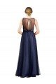Acheter Bordeaux Trapèze Col Bateau Tulle Longue Robes demoiselle d'honneur