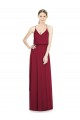 Acheter Bordeaux Trapèze Col V Mousseline Longue Robes demoiselle d'honneur