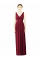 Acheter Bordeaux Trapèze Col V Mousseline Longue Robes demoiselle d'honneur