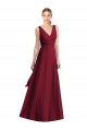 Acheter Bordeaux Trapèze Col V Mousseline Longue Robes demoiselle d'honneur