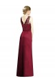 Acheter Bordeaux Trapèze Col V Satiné Dentelle Longue Robes demoiselle d'honneur
