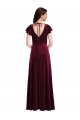 Acheter Bordeaux Trapèze Col V Velours Stretch Longue Robes demoiselle d'honneur / Robes de bal