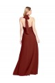 Acheter Bordeaux Trapèze Licou Col Haut Mousseline Longue Robes demoiselle d'honneur / Robes de bal