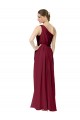 Acheter Bordeaux Trapèze Mousseline Longue Robes demoiselle d'honneur