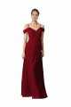 Acheter Bordeaux Trapèze Mousseline Longue Robes demoiselle d'honneur