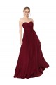 Acheter Bordeaux Trapèze Sans bretelle Mousseline Longue Formelles Robes demoiselle d'honneur / Robes de soirée / Robes de bal