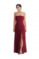 Acheter Bordeaux Trapèze Sans bretelle Mousseline Longue Formelles Robes demoiselle d'honneur / Robes de soirée