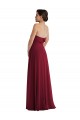 Acheter Bordeaux Trapèze Sans bretelle Mousseline Longue Formelles Robes demoiselle d'honneur / Robes de soirée
