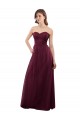 Acheter Bordeaux Trapèze Sans bretelle Tulle Longue Robes demoiselle d'honneur
