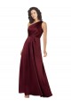 Acheter Bordeaux Trapèze Satiné Soyeux Longue Formelles Robes demoiselle d'honneur / Robes de soirée / Robes de bal