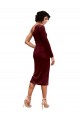 Acheter Bordeaux Trapèze midi Velours Stretch Courte Robes demoiselle d'honneur / Robes de bal