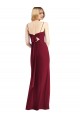 Acheter Bordeaux Trompette Bretelles spaghetti Mousseline Longue Robes demoiselle d'honneur