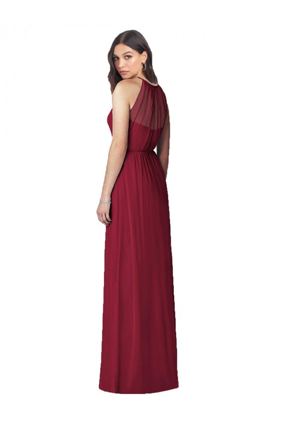 Acheter Bordeaux Trompette Licou Mousseline Longue Robes demoiselle d'honneur