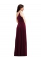 Acheter Bordeaux Trompette Velours Stretch Longue Robes demoiselle d'honneur / Robes de bal