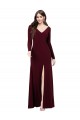 Acheter Bordeaux foncé Fourreau Col V Spandex Longue Robes demoiselle d'honneur / Robes de bal