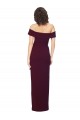 Acheter Bordeaux foncé Fourreau Épaule Dénudée Col Carré Crêpe Stretch Longue Formelles Robes demoiselle d'honneur / Robes de soirée / Robes de bal