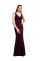 Acheter Bordeaux foncé Sirène Col V Mousseline Longue Robes demoiselle d'honneur