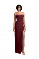 Acheter Bordeaux foncé Trapèze Bretelles spaghetti Col Carré Mousseline Longue Robes demoiselle d'honneur