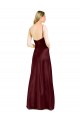 Acheter Bordeaux foncé Trapèze Bretelles spaghetti Col V Satiné Stretch Longue Formelles Robes demoiselle d'honneur / Robes de soirée / Robes de bal