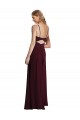 Acheter Bordeaux foncé Trapèze Bretelles spaghetti Mousseline Longue Robes demoiselle d'honneur