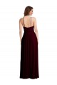 Acheter Bordeaux foncé Trapèze Bretelles spaghetti Mousseline Longue Robes demoiselle d'honneur
