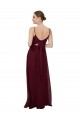 Acheter Bordeaux foncé Trapèze Scoop Mousseline Longue Robes demoiselle d'honneur